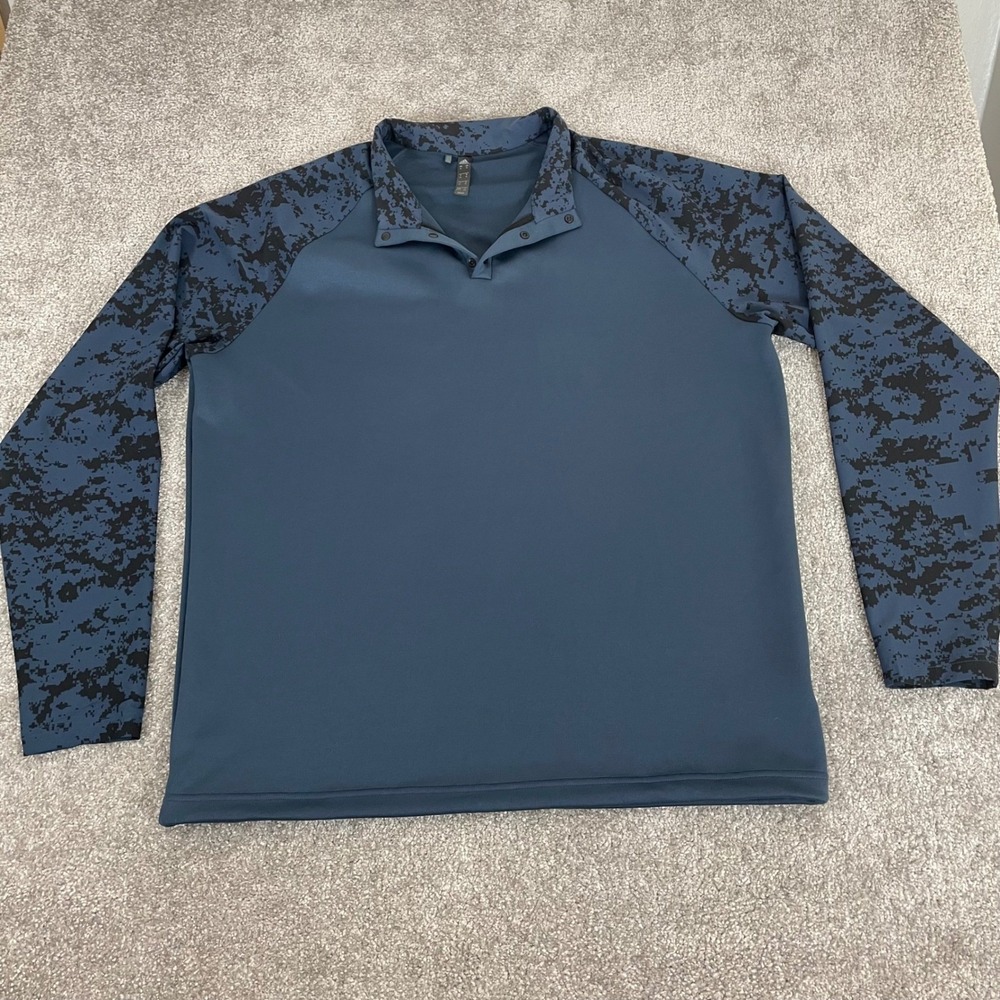 Adidas Camo Hybrid Layering Sweatshirt Mens XL Pullover Snap Digital Camo - Picture 2 of 14